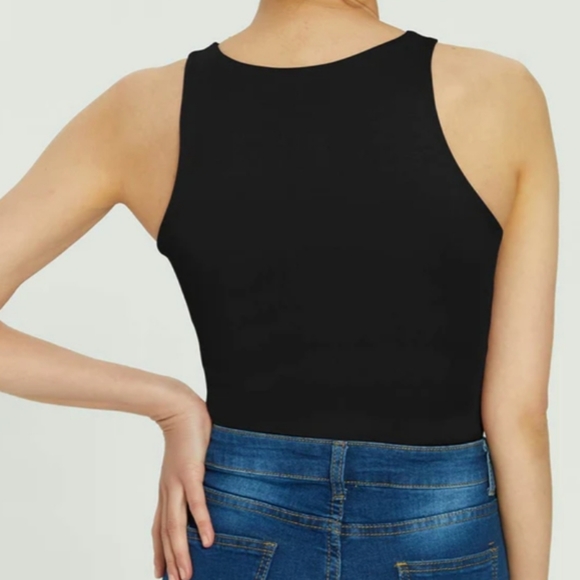 NWT Sexy Black Sleeveless Thong Bodysuit Tank Top Women's Size Small - Picture 2 of 11